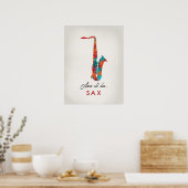 Saxophon - Helle, farbenfrohe Musik Poster (Küche)