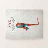 Saxophon - Helle, farbenfrohe Musik Puzzle (Horizontal)