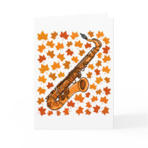 Saxophon Herbst Saxophonist Musiker Karte
