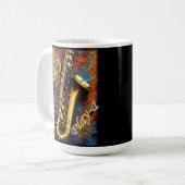 Saxophon - Hintergrund Van Gogh Kaffeetasse (Vorderseite Links)