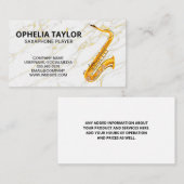 Saxophon | Hintergrundkarte für Tonschiefer Visitenkarte (Vorne/Hinten)