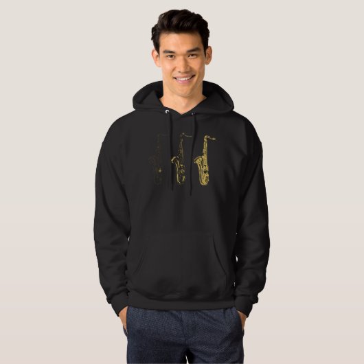 Saxophon Hoodie (Vorne ganz)
