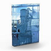 Saxophon Ice Sculpture, Quebec, Kanada Fotoblock (Links)
