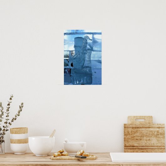 Saxophon Ice Sculpture, Quebec, Kanada Poster (Küche)