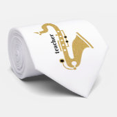 Saxophon-Illustration in Gold-Glitzer-Textur Krawatte (Gerollt)