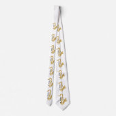 Saxophon-Illustration in Gold-Glitzer-Textur Krawatte (Rückseite)