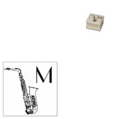 Saxophon Initial Monogram Musician Band Teacher Gummistempel (Stempel)