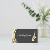Saxophon Instrument Business Card Visitenkarte (Stehend Vorderseite)