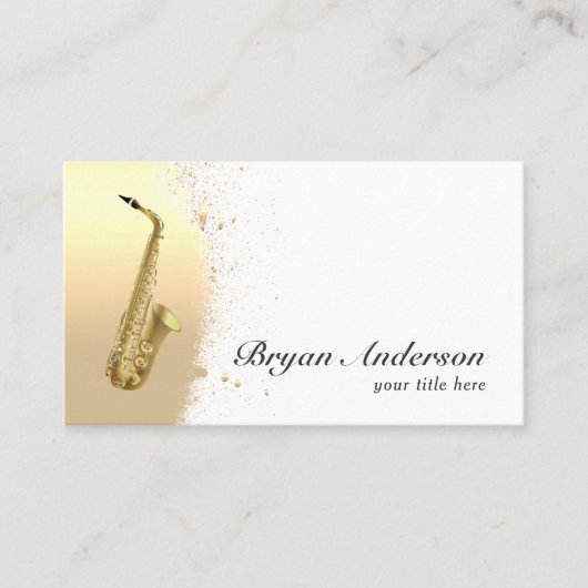 Saxophon Instrument Business Card Visitenkarte (Vorderseite)