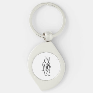 Saxophon Instrument Music Jazz Cat Golf Balls Schlüsselanhänger