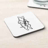 Saxophon Instrument Music Jazz Cat Mouse Pad Getränkeuntersetzer (Linke Seite)