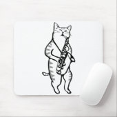 Saxophon Instrument Music Jazz Cat Mousepad (Mit Mouse)