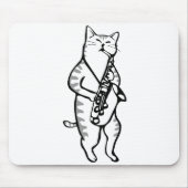 Saxophon Instrument Music Jazz Cat Mousepad (Vorne)