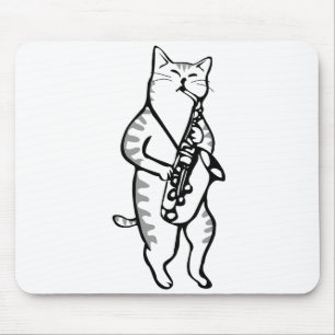 Saxophon Instrument Music Jazz Cat Mousepad