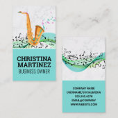 Saxophon-Instrument | Musikalische Hinweise Visitenkarte (Vorne/Hinten)