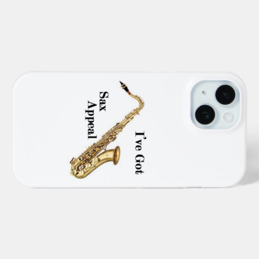 Saxophon iPhone 15 CAse (Rückseite (Horizontal))
