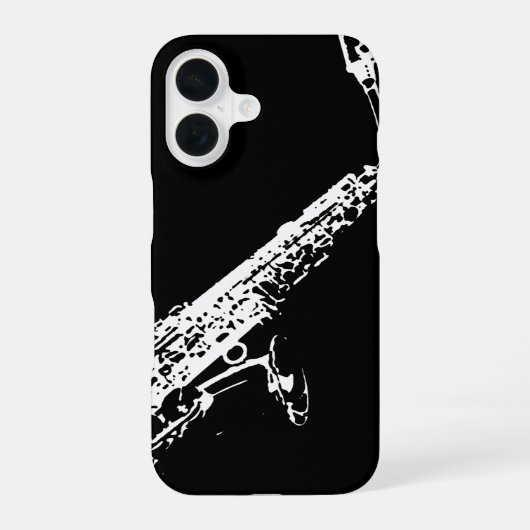 Saxophon iPhone 16 Hülle (Rückseite)