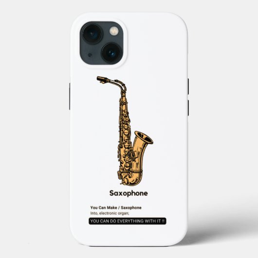 Saxophon Jazz Instrument Case-Mate iPhone Hülle (Rückseite)