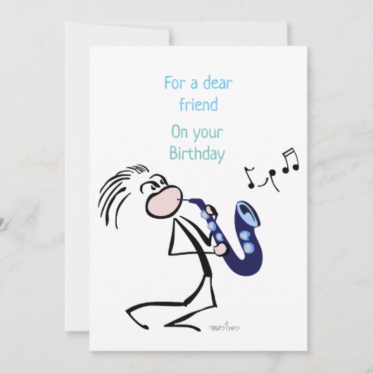 Saxophon Jazz Music Einladung (Vorderseite)