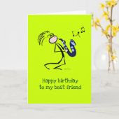 Saxophon Jazz Music Karte (Gelbe Blume)