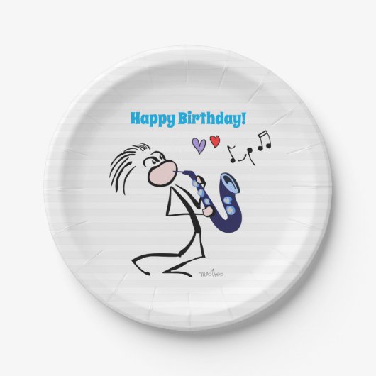 Saxophon Jazz Music Pappteller (Vorderseite)