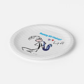 Saxophon Jazz Music Pappteller (Schrägansicht)