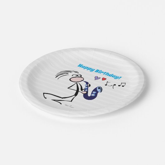 Saxophon Jazz Music Pappteller (Schrägansicht)