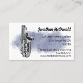 Saxophon Jazz Musician Music Teacher Blues Band Visitenkarte (Vorderseite)