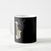 Saxophon Jazz Musician Musician Musical Notes Kaffeetasse (Vorderseite Links)
