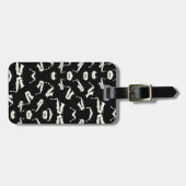 Saxophon Jazz Schwarz-Weiß-Muster Gepäckanhänger (Vorderseite horizontal)