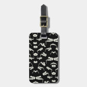 Saxophon Jazz Schwarz-Weiß-Muster Gepäckanhänger (Vorderseite vertikal)