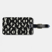 Saxophon Jazz Schwarz-Weiß-Muster Gepäckanhänger (Rückseite horizontal)