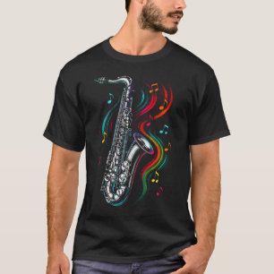 Saxophon - Jazzmusiknoten T-Shirt