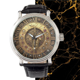 Saxophon, Jazzschau, Musik, Steampunk Industrial Armbanduhr