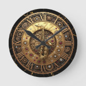 Saxophon, Jazzuhr, Marmorsteampunk Industrie Runde Wanduhr (Vorderseite)