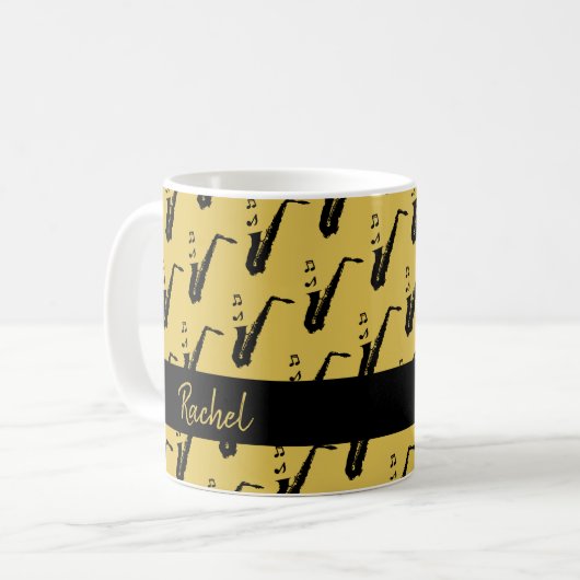 Saxophon Kaffeetasse (Vorderseite Links)