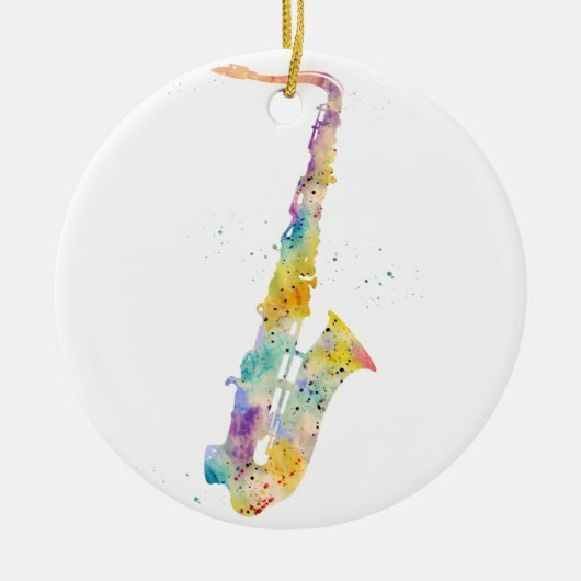 Saxophon Keramik Ornament (Vorne)