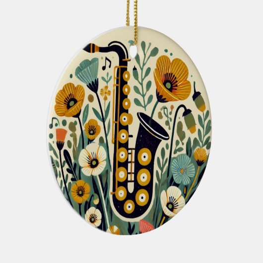 Saxophon Keramik Ornament (Rechts)