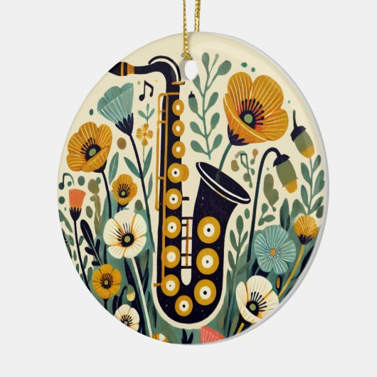 Saxophon Keramik Ornament (Links)