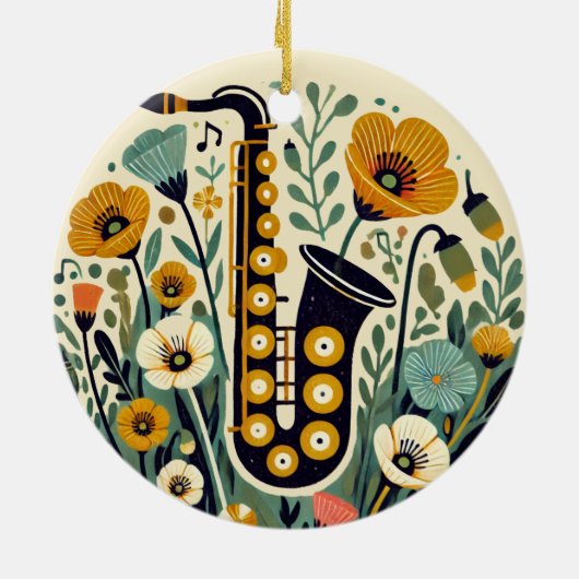 Saxophon Keramik Ornament (Hinten)