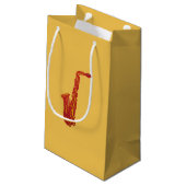 Saxophon Kleine Geschenktüte (Rückseite Schrägansicht)
