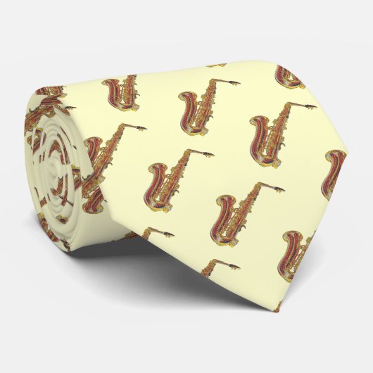 Saxophon-Krawatte Krawatte (Gerollt)