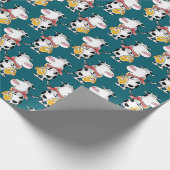 Saxophon-Kuh Geschenkpapier (Ecke)