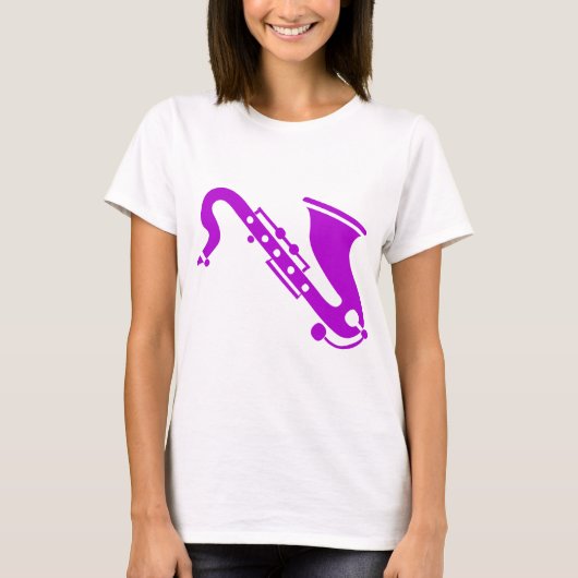 Saxophon - Lila T-Shirt (Vorderseite)