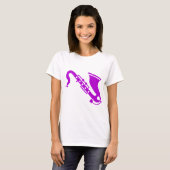 Saxophon - Lila T-Shirt (Vorne ganz)