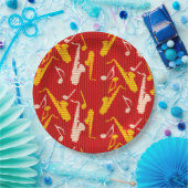 Saxophon Lines Pappteller (Party)