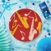 Saxophon Lines Pappteller (Party)