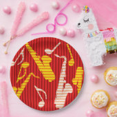 Saxophon Lines Pappteller (Party)