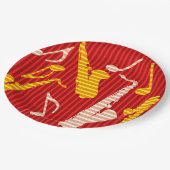 Saxophon Lines Pappteller (Schrägansicht)