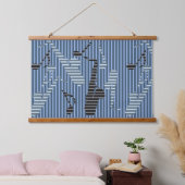 Saxophon Lines Wandteppich Mit Holzrahmen (Schlafzimmer)